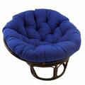 International Caravan 42 in. Rattan Papasan Chair with Solid Twill Cushion, Royal Blue 3312-TW-RB